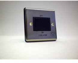 One Electrical - 1g 3 Pole Fan Isolator Switch Brushed Chrome with Black Insert