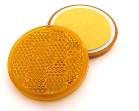 2X Orange Reflektoren 50mm - Rückstrahler Katzenaugen Rückleuchten Selbstklebend -Wohnwagen und Anhänger