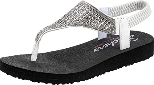 Skechers Damen Meditation-Rock Crown Knöchelriemchen Sandalen, Weiß (White Wht)