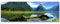 Eau Zone Wandbild auf Leinwand 120x40cm Mitre Peak in Neuseeland