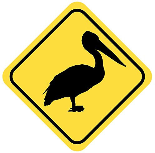 Samunshi® Pelikan Warnschild Warndreieck Aufkleber Achtung Vorsicht Tier - 40x40cm mehrfarbig