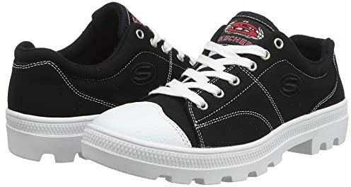 Skechers ROADIES TRUE ROOTS, Women's Low-Top Trainers, Black (Black Canvas/White Leather Trim Blk), 3 UK (36 EU)
