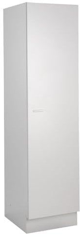 nicht zutreffend Hochschrank Küche - Weiß matt - 1 Tür - 50 cm breit - Seitenschrank Küchenschrank Mehrzweckschrank
