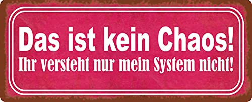Blechschild 27x10cm gewölbt Das ist kein Chaos Sprüche Deko Geschenk Schild