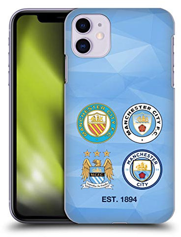 Head Case Designs Officially Licensed Manchester City Man City FC 1894 Sky Blue Geometric Historic Crest Evolution Hard Back Case Compatible With Apple iPhone 11