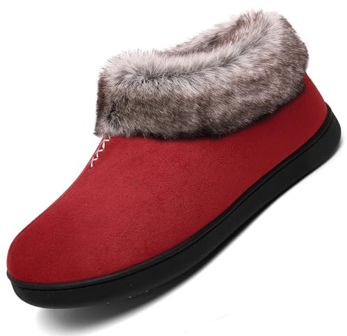 Mishansha Hiver Chaussons Homme Femme Chaud Pantoufle Antidérapantes Slippers Taille 36-49 EU