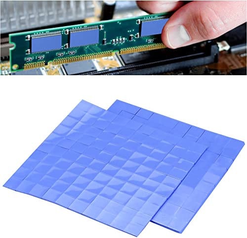 GIRAFEDA 2 Stück Wärmeleitpad 100x100x1mm Wärmeleit Pad Weiche Thermal Pad Selbstklebend Wärmeleitende Silikonkissen mit 1,5W/mk Wärmeleitfähigkeit Wärmeleitfähiges Pad für GPU/CPU/VGA/IC/LED(Blau)