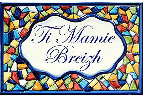 Placa de cerámica con nombre de familia, nombre de Villa u otro texto personalizado a elegir – Placa de 15 x 20 o 20 x 30 cm