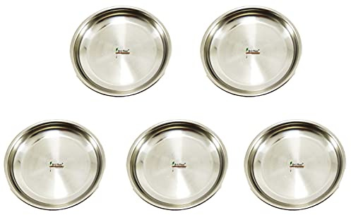 BRIJ HAAT Multipurpose Steel puja Katori Set for Home Pooja Temple Small (Silver Plate, 5)