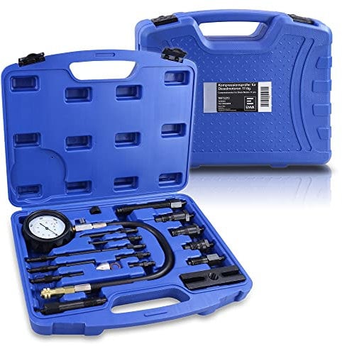 ENVA Diesel Kompressionstester Set 17TLG. Präzises Kompressionsmessgerät und Druckverlusttester für Dieselmotoren Druckmanometer Kompressionsprüfer