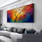 Tableau Decoration Murale Arbre de vie coloré rouge et bleu Arbre de vie moderne Peinture sur Toile Affiches Impressions Mur Art Photos pour Salon 80x160cm Sans cadre