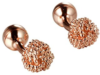 Lieson Boutons de Manchette Mariage, Bouton de Manchette Or Rose Classique Élégant Fleur de Torsion