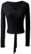 ranrann Damen Tanzjacke Ballett Oberteil Tanztop Wickeljacke Strickjacke Bolero Langarm Cardigan Ballettjacke Training Tanz Outfits Schwarz S