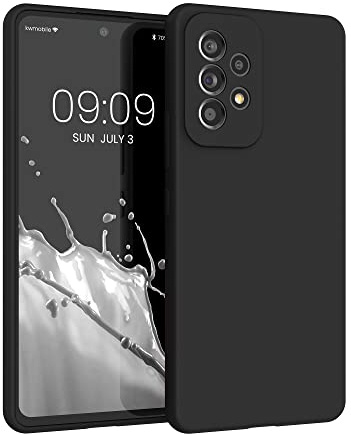 kwmobile Handyhülle für Samsung Galaxy A53 5G Hülle - Case Silikon - Kabelloses Laden - Schutzhülle Cover in Schwarz