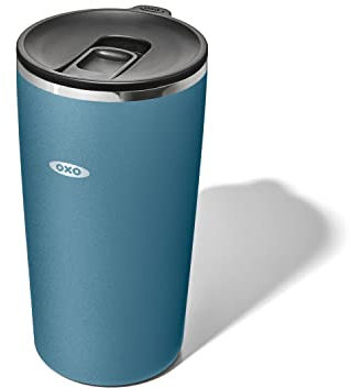 OXO STRV 16 OZ INSULATED TUMBLER WITH EASY-CLOSE LID - AQUAMARINE