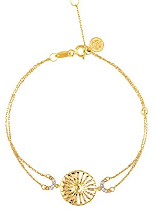 GIORO Etain 585 Gold Armband mit handgefassten Steinen