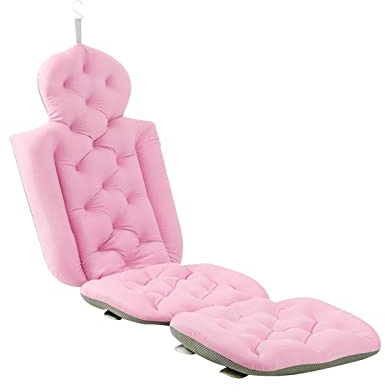LOVIVER Oreiller de Bain Pliant Tapis Corps Complet Coussin Baignoire Coussin de Bain Oreiller Repos pour Baignoire Salle de Bain SPA Cadeaux, Rose