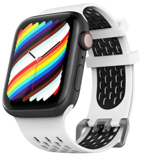 APRLIITY Cinturino Sportivi per Apple Watch 38mm/40mm/41mm, Silicone Cinturini di Ricambio per iWatch Series 11 10 9 8 7 6 5 4 3 2 1 SE Ultra, Bianco