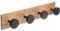 Appendiabiti da parete in legno con ganci - rotondo - 4 ganci