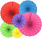 Yosawa 6Pcs Paper Fan Flowers Hanging Paper Fans Decoration for Birthday Wedding Christmas Graduation Theme Party （Colour）