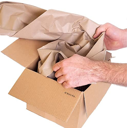 Jeco - Lot de 1 rouleau de papier kraft froissé 20cm x 450 bourrage calage remplissage écologique protection colis en distributeur 100% recyclé et recyclable