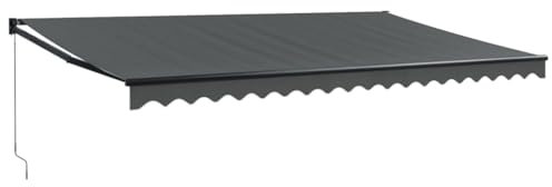 vidaXL Toldo retráctil Aluminio y Tela Gris Antracita 5x3 m, toldo, toldo de Patio, toldo de jardín, toldo para Puertas, toldo de terraza