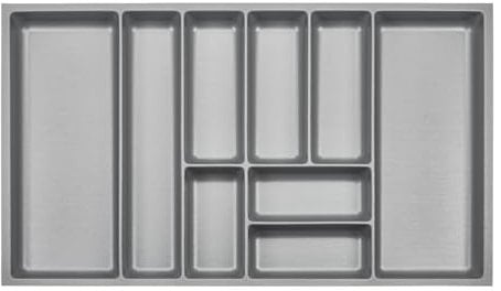 ORGA-BOX 3 Range-couverts Profondeur : 473 x Largeur : 791 mm gris argenté avec structure Canvas pour tiroirs de 90 mm par ex. dans les cuisines Nobilia/Noblessa à partir de 08.2012.