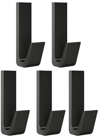 Thapncow kleiderhaken selbstklebend, Hält Bis Zu 20kg, Handtuchhalter ohne Bohren Wandhalterung, selbstklebende Haken für Badezimmer, Handtuch-Mantel-Taschenwandhaken, (Schwarz 5 Stück)