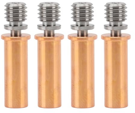 4 Stück Ganzmetall Heatbreak, Extruder Halsrohr aus Kupferlegierung mit Transparenten Gewinden, Professioneller 3D Drucker Heatbreak (für Vyper)