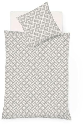fleuresse Black Premium Mako-Brokat-Damast Bettwäsche grau Größe: 155x200 cm