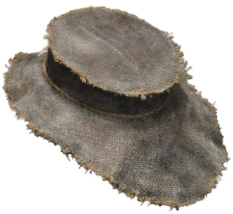 Faxianther Halloween Costume Scarecrow Headwear Burlap Straw Hat Gloves Creepy Zombie Prop Easter Year Devil Ghost House Scary Scene Decor Unisex Halloween Cosplay Party Fancy Dress Up Accessory
