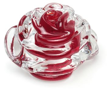 Ca D Oro Briefbeschwerer im Murano-Stil, rote Rose, mundgeblasener Glaskristall für Büro, Raumdekoration und Tafelaufsatz – Rose