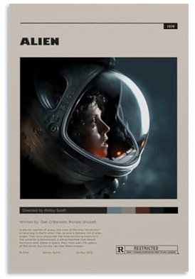 XXQPO Alien Horror Sci-Fi Filmplakat, Leinwand Wandkunst für Heimdekoration Wohnzimmer Schlafzimmer 20x30cm ohne Rahmen