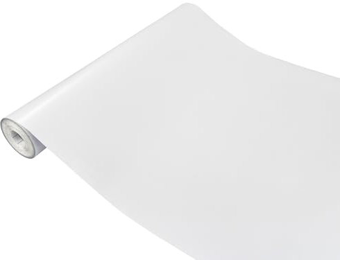 DecoMeister Klebefolie Möbel 45x1500 cm | Möbelfolie selbstklebend matt oder glänzend | Einfarbig Klebefolie für Möbel - einfache Anwendung, ideal für die Renovierung von Küche oder Bad | Weiß Matt