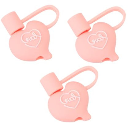 Mikinona 3pièces Silicone Tips Cover Bouchons De Forme De Cœur Étanches pour Parfaits pour Événements