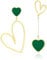 Linawe Herz Ohrringe Grün - Edelstahl Damenohrringe Gold Hängend, Schmuck Ohrhänger, Lover Ohrringe