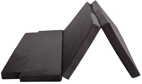 GoldenGroup Auto Matratze 145 cm x 68 cm - Passend für VW T5 Plus - Faltbare - Camping Matratze - Auto Camping Zubehör - Klappmatratze Grau -Samt 10cm