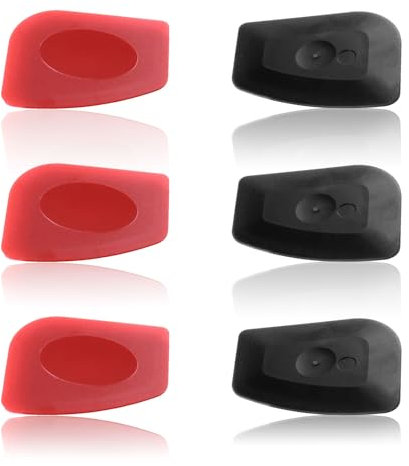 UILYNIU 6 Pezzi Raschietto per Padelle, Raschietto per Pasta in Plastica, Spatole da Cucina, Pulizia della Padella, Raschietto per pentole, Raschietto da Cucina per Padelle e Griglie (Nero, Rosso)