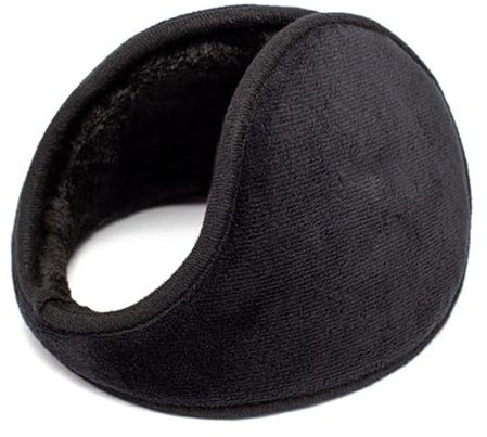 Zgehnao Cache-oreilles en peluche épaisse pour homme et femme - Cache-oreilles pour temps froid - Respirant - Pour activités de plein air, Noir , 12.5cm Men's Basic Model