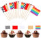 100 Stück Fähnchen zum Beschriften,Leere Zahnstocher Flaggen,Cupcake Topper,Flaggenpicker,Muffin Topper für Party Kuchen Lebensmittel Buffet Käseplatte Vorspeisen,Zahnstocher Fähnchen,Mehrfarbig