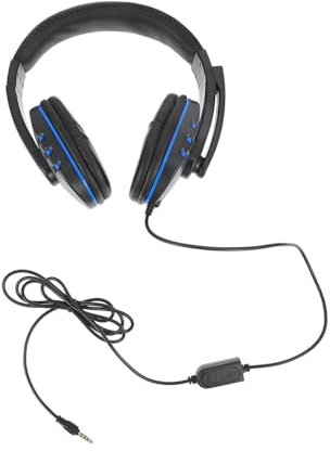 OSALADI Casque De Jeu Antibruit pour Console Pro Slim Bleu avec Controle Volume Micro Flexible Confortable