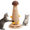 Yiurse Arbre à chat en forme de champignon, griffoir interactif en sisal avec boule interactive pour animaux de compagnie