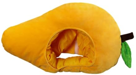 rockible Plüsch-Frucht-Kopfbedeckung, Mango-Hut, Kopfbedeckung, lustige Neuheit, Cartoon-Cosplay-Kostüm