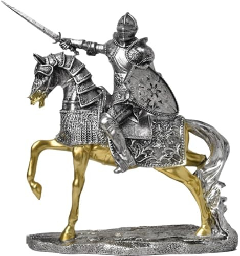 Lipfer Retro Ritter Statue Dekoration Harz Ritter Reiter Ornament Figur Für Innen Desktop Büro Bücherregal Dekoration