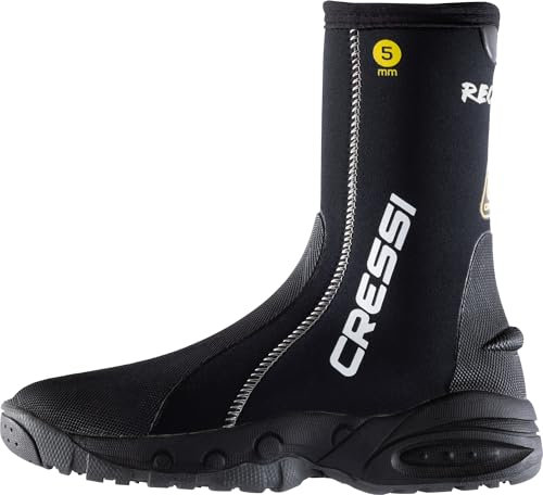 CRESSI Reeftech RS Boots, Calzari in Neoprene Bifoderato Nero 5mm Progettati per l’Uso in Acque Fredde Unisex Adulto, XS (36/37)