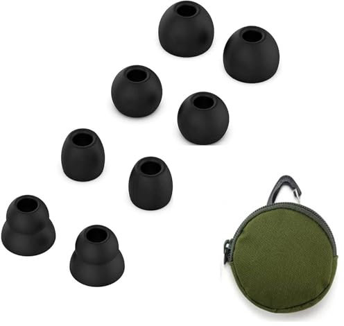 umvowuxa 4 pares de almohadillas + bolsa de almacenamiento para auriculares Beats Powerbeats Pro/Powerbeats Pro 2, tapones para los oídos hechos de material de silicona suave y cómodo, impermeable y