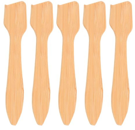 SOIMISS 5pcs Facial Mask Spatula Mini Wooden Spatulas for Applying Face Mask and Mixing Beauty Products for Home Spa Routine