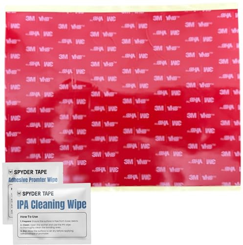 Spyder Tape GPH-110 Schwerlast Doppelseitiges Montagepad – 150x200mm Schwarz Wetterfest Industrie-Starkes Klebeband – Bohrenfreie Alternative für Glas, Metall, Kunststoff Professionelle Klebekraft