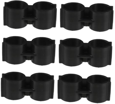 TOPPERFUN 6pcs Double Tube Pipe Clamp Broom and Dustpan Pole Connector Clips 25mm Handle Pipe Clips for Secure Cleaning Tool Accessory for Household Use