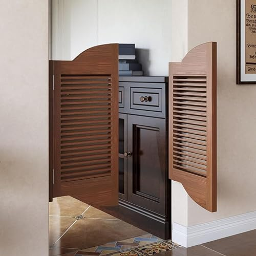 WaiDXn GYJ Portes battantes de café à Texture en Bois for Salle de Bains, Porte Design à volet, Kit de Porte battante à Double cloison for la décoration de la Maison HY(W 110cm (43 5/16))
